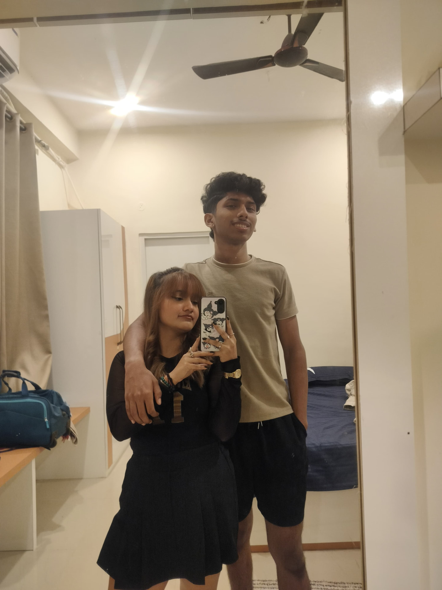 Mirror selfie of Richa and Sumitabh